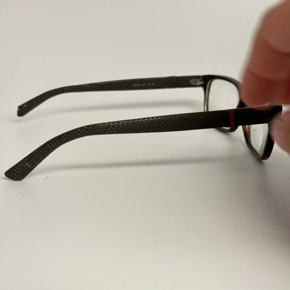 Gucci GG 1066 4UR Tortoise Rectangular Eyeglasses Frames Italy 54-16-145